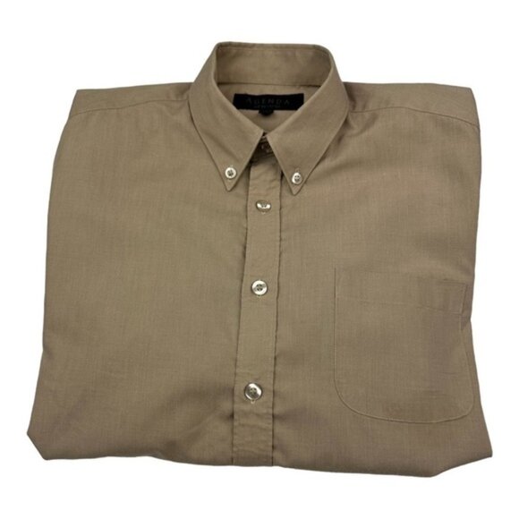 Agenda Botton Down Shirt Light Brown Size L - Picture 4 of 7